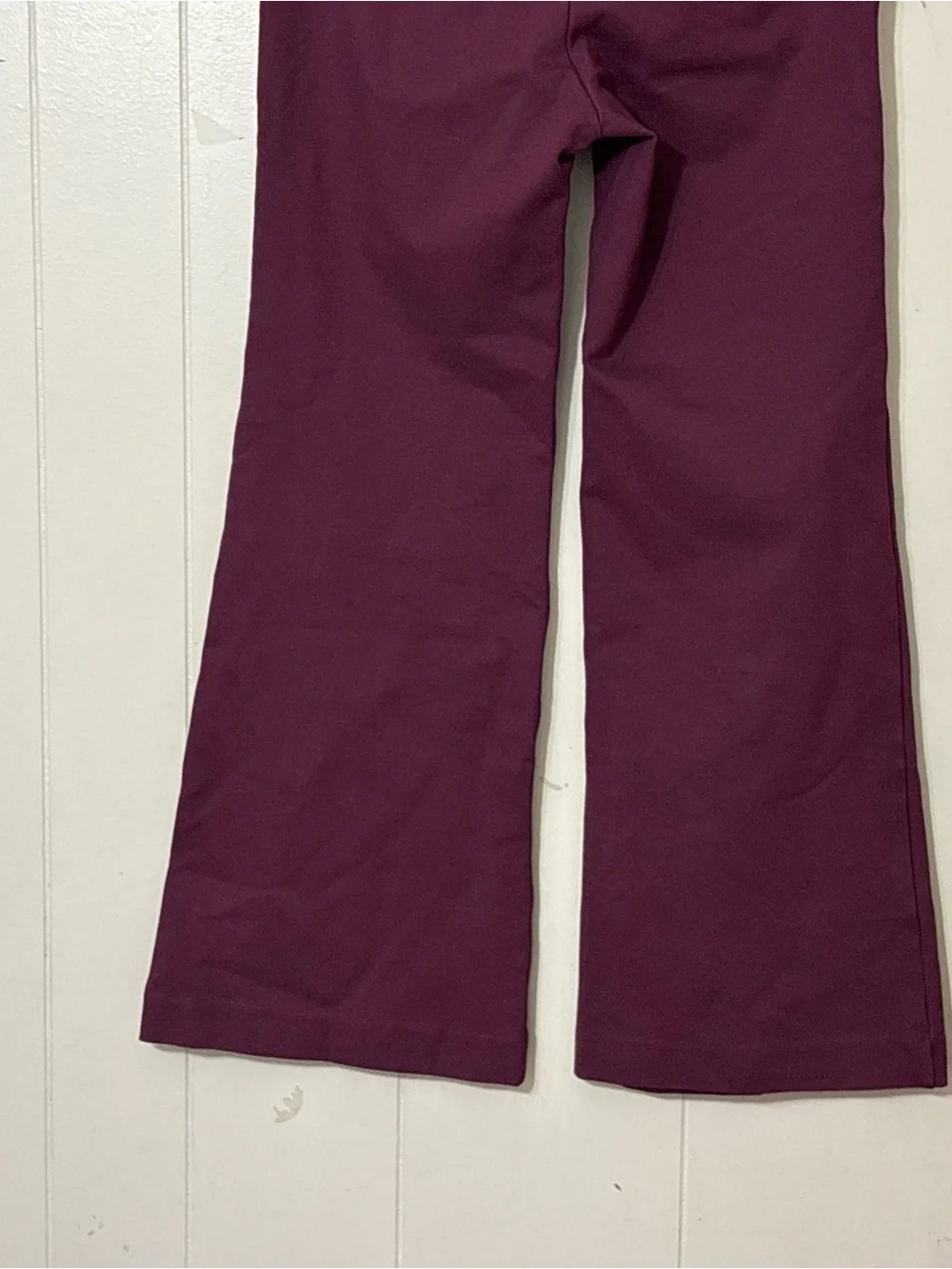 Anthropologie Maeve Naomi Ponte Wide Leg Pants Plum Pull On Petite 2P Flare - Picture 6 of 11